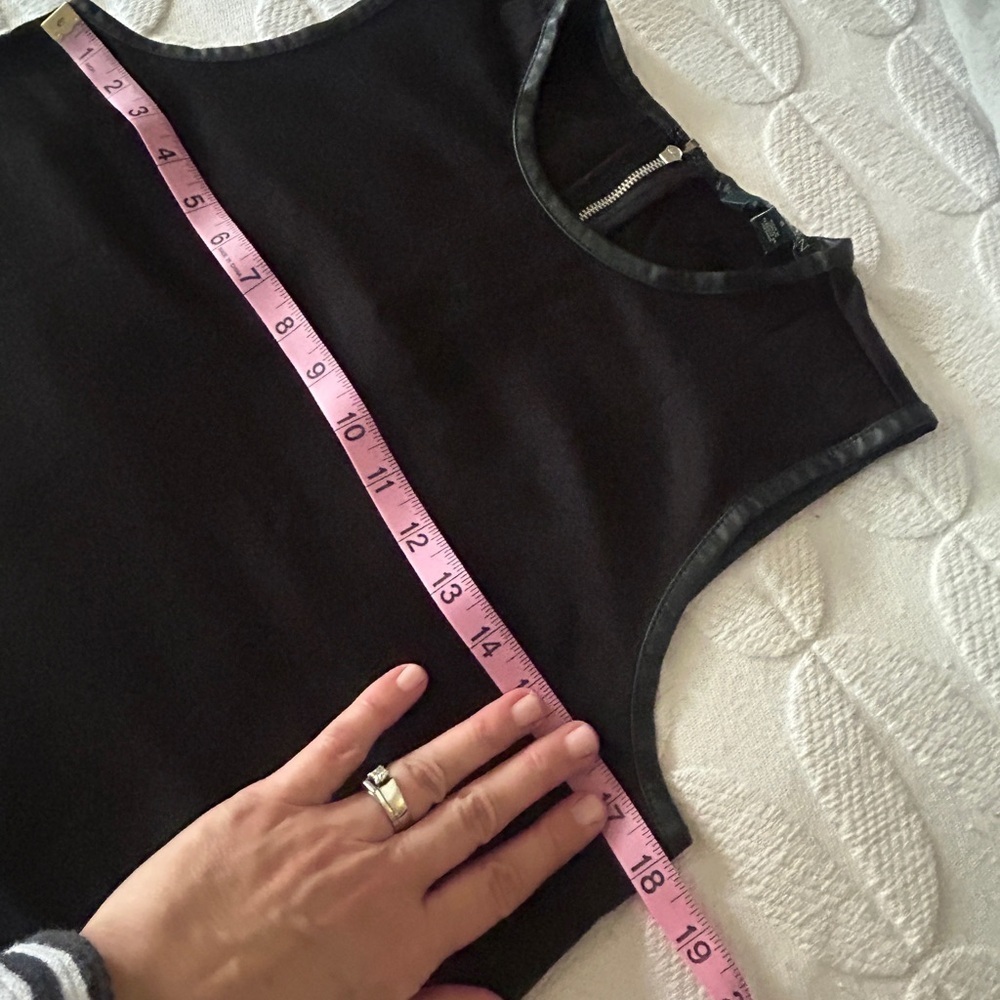 Like new Ralph Lauren Black Tank Top with Faux Leather trim. Size S. - Picture 10 of 11